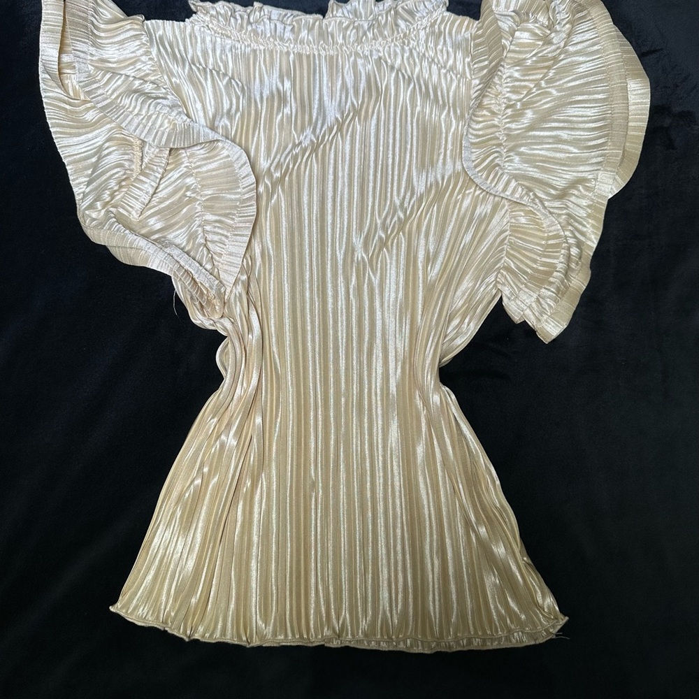 Gold Ruffled Women's Blouse